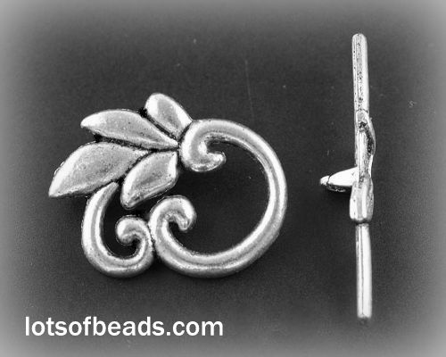 Swirls and leafs tibet silver toggle